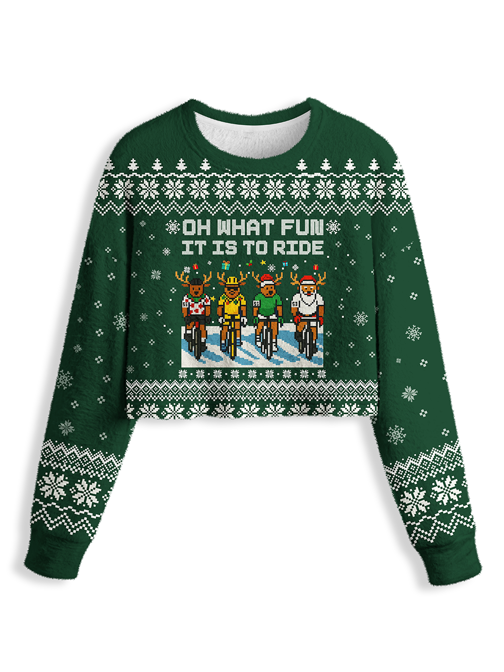 Orionride Christmas Reindeer Women's Crop Sweaters