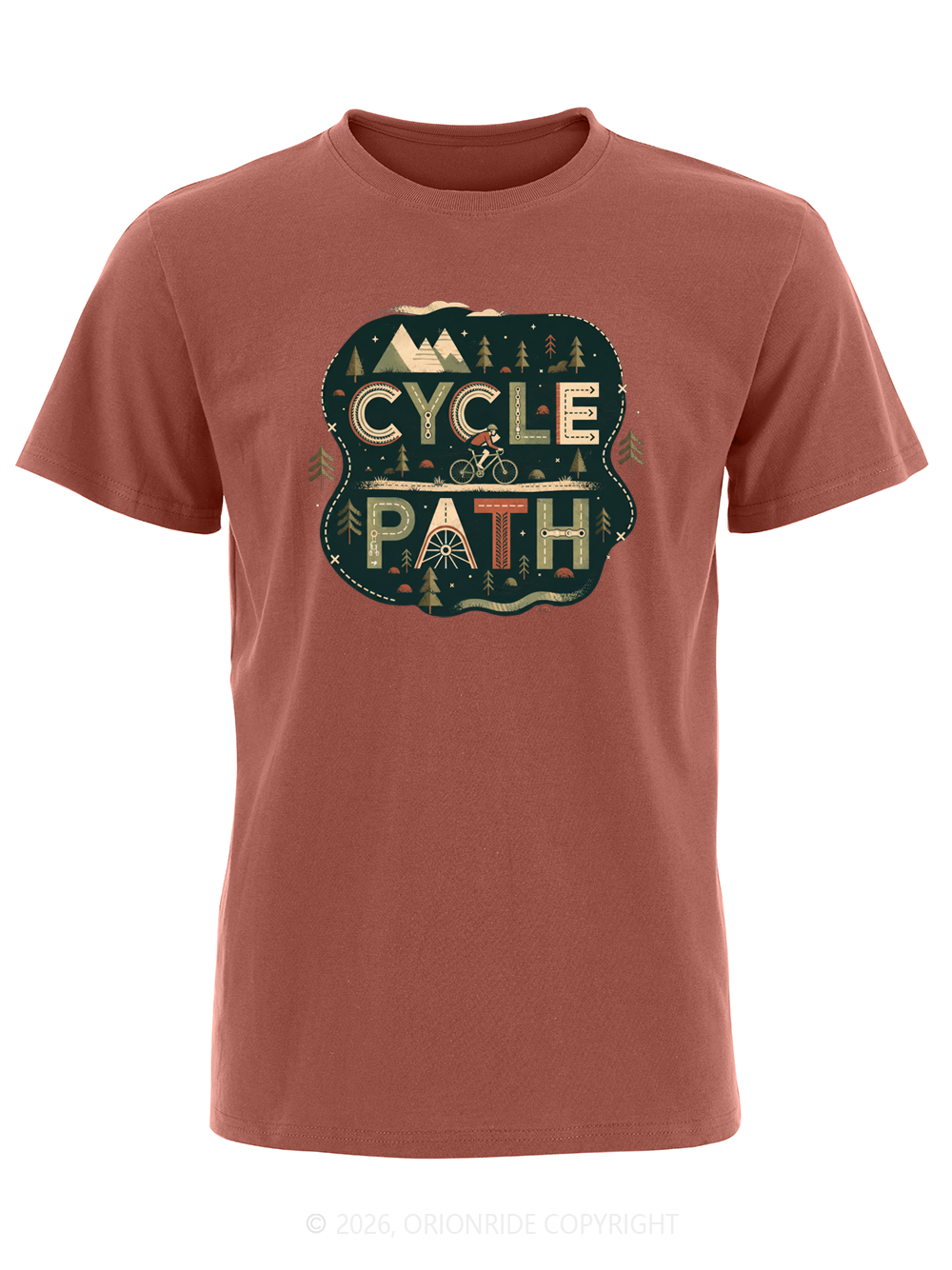 Orionride Word Cycle Path Short Sleeves Bike T-Shirt
