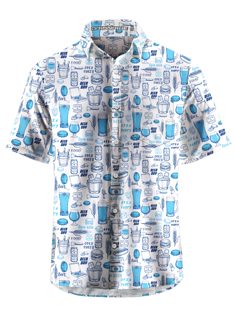 Orionride Beer Day Zipper Pockets Ultra Lightweight Short Sleeves Gravel Shirt
