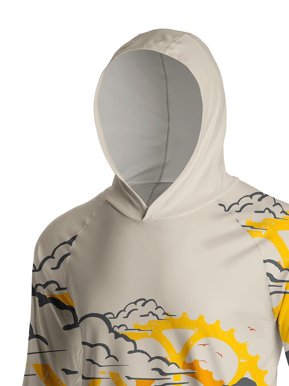 Orionride Mountain Inspired Long Sleeve Cycling Hoodie Shirt