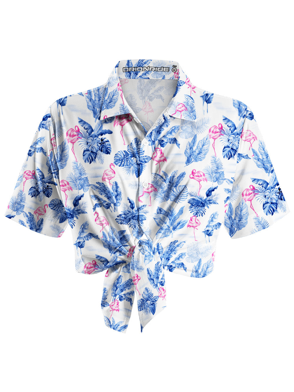 Orionride Passionate Flamingos Zipper Pockets Ultra Lightweight Short Sleeves Women's Gravel Shirt