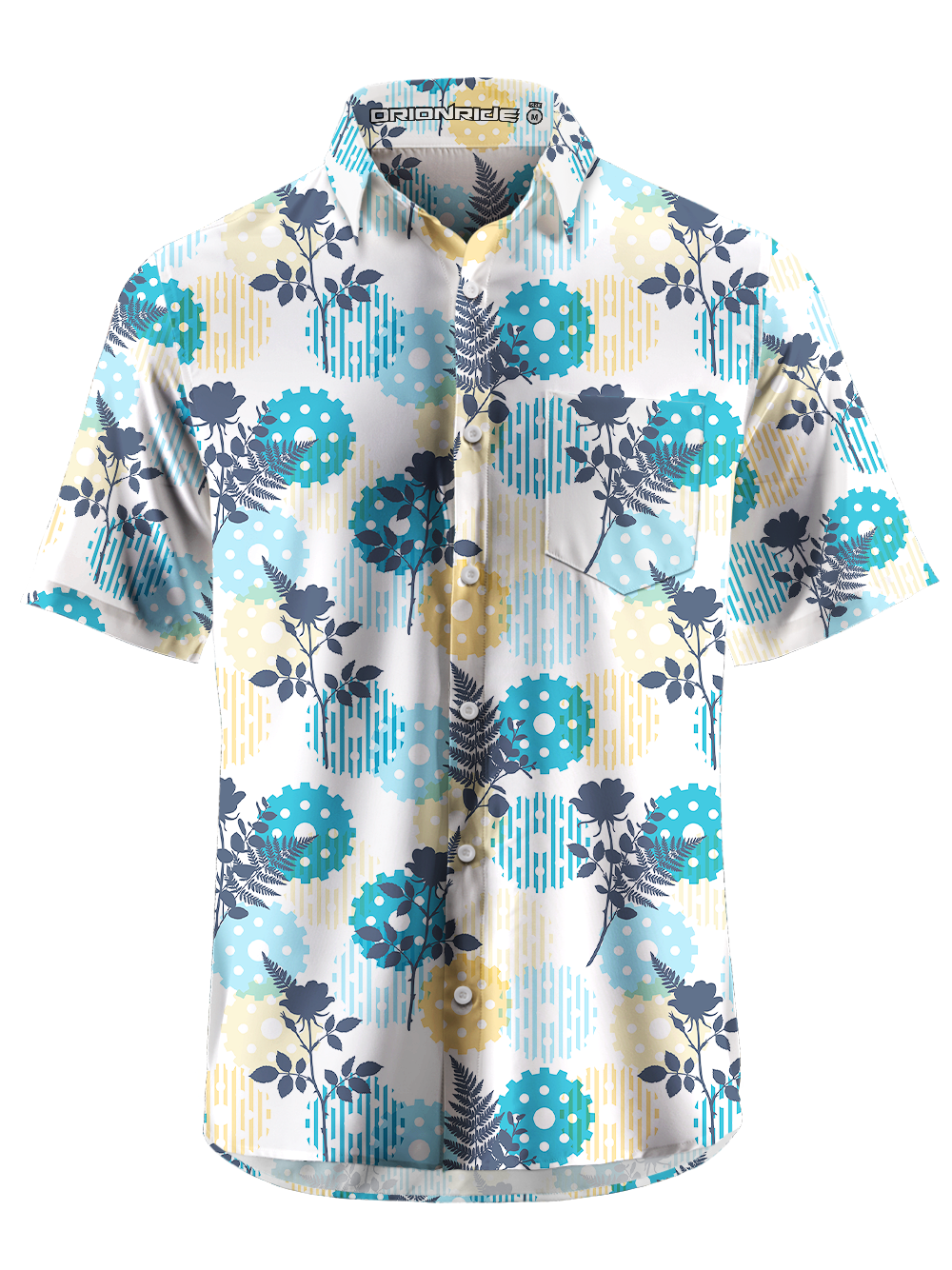 Orionride Rose Branches Zipper Pockets Ultra Lightweight Short Sleeves Gravel Shirt