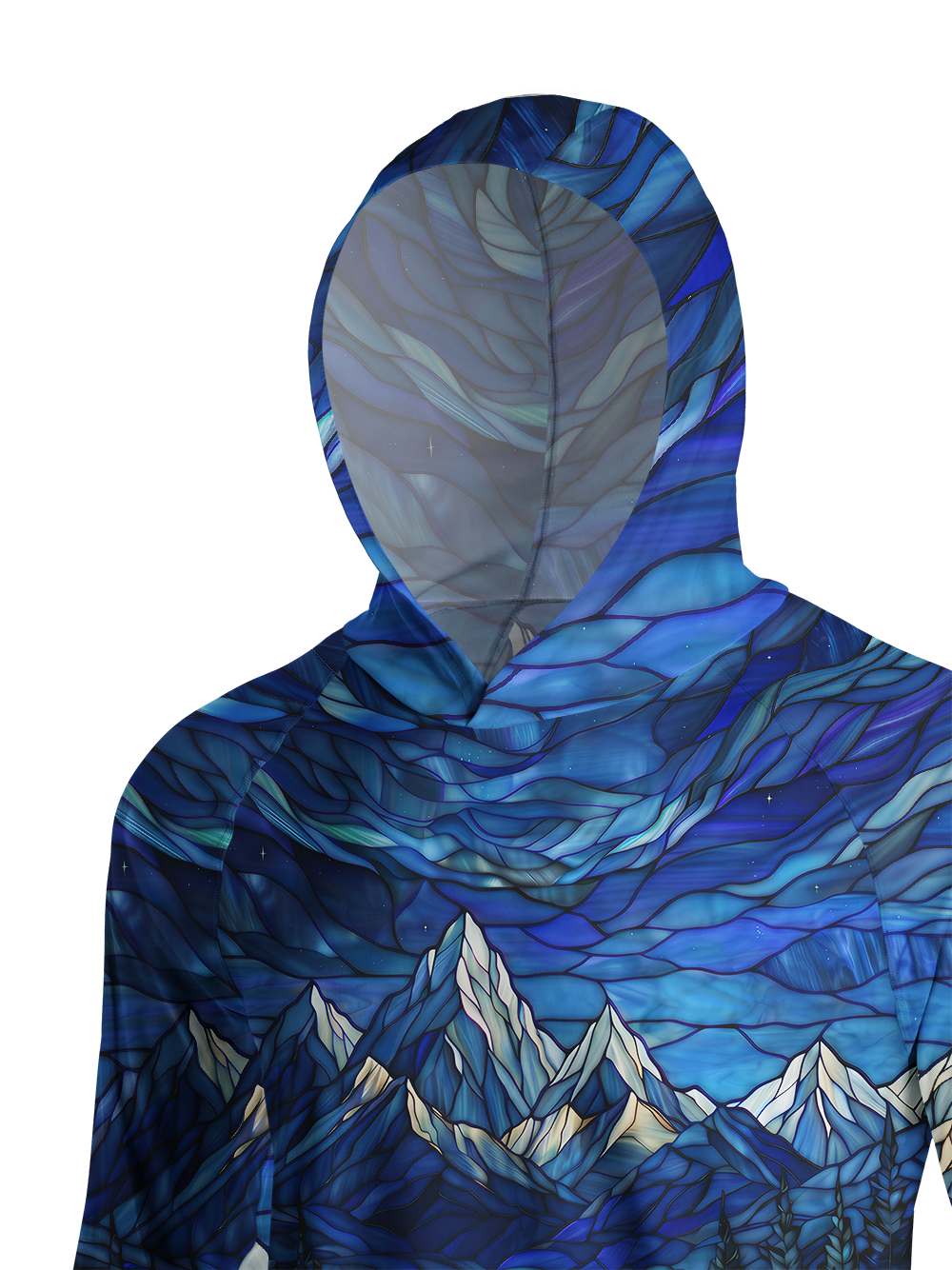 Orionride Blue Glass Winter Long Sleeve Cycling Hoodie Shirt