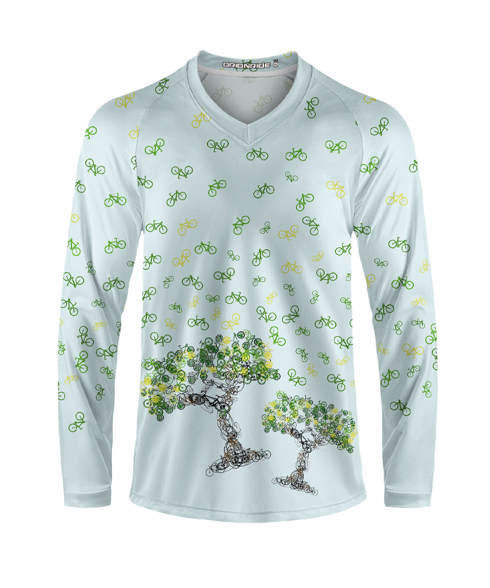 Orionride Bicycle Tree Art Long Sleeve Downhill Jersey