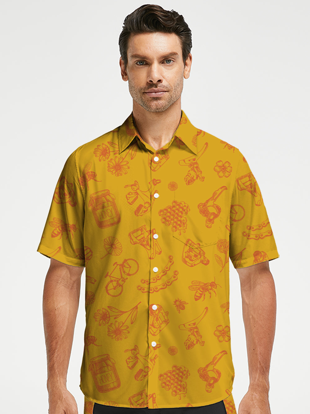 Orionride Sweet Honey Zipper Pockets Ultra Lightweight Short Sleeves Gravel Shirt
