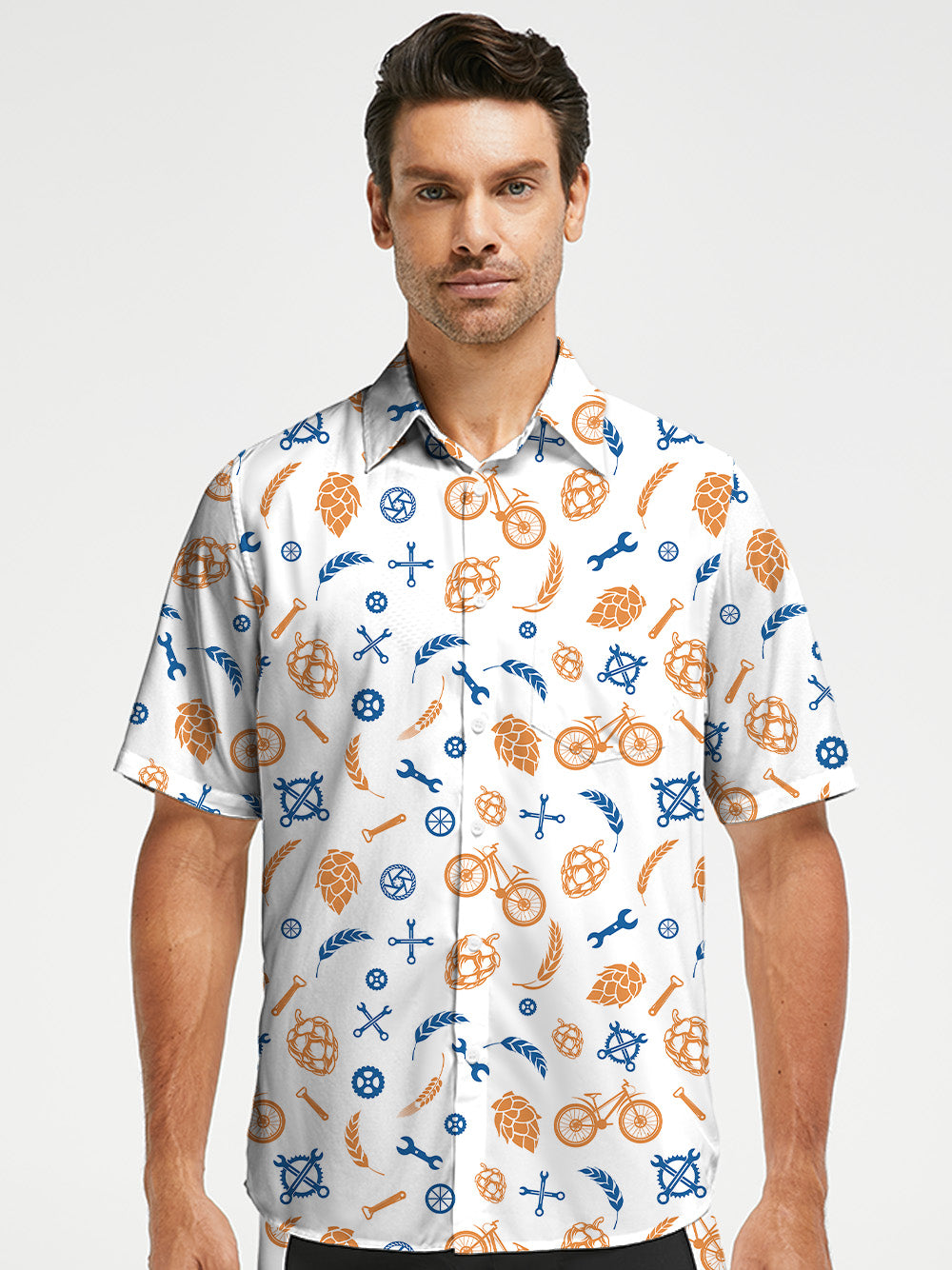 Orionride The Aroma Of Beer Zipper Pockets Ultra Lightweight Short Sleeves Gravel Shirt