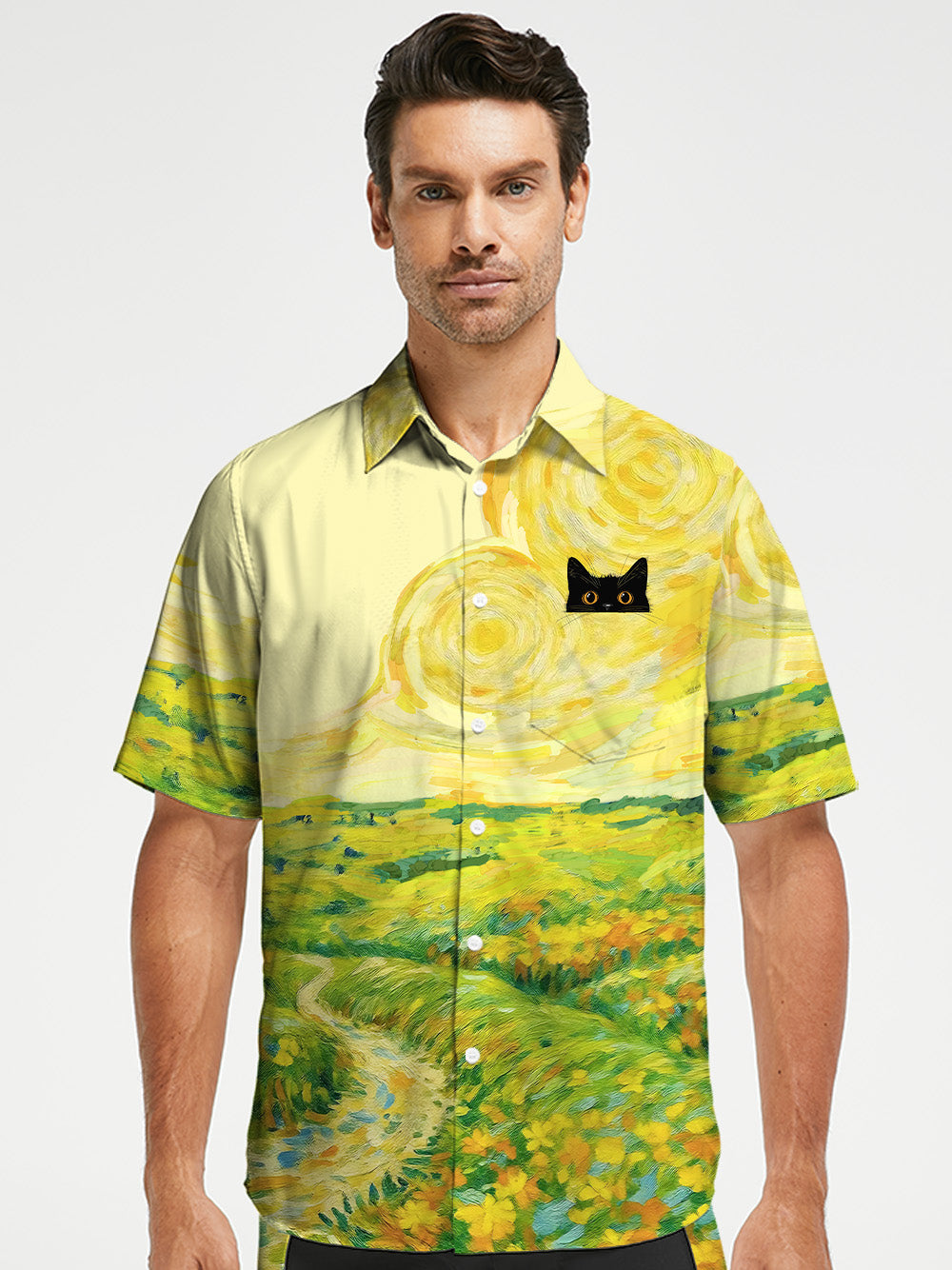 Orionride Cat Hiding Pocket Zipper Pockets Ultra Lightweight Short Sleeves Gravel Shirt