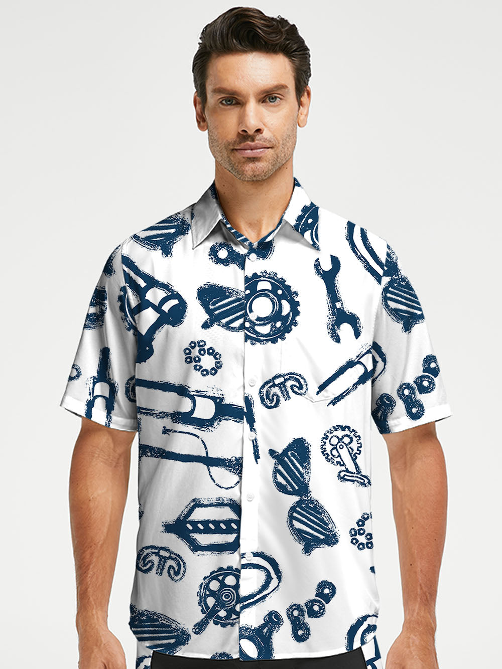 Orionride Hand-Painted Parts Zipper Pockets Ultra Lightweight Short Sleeves Gravel Shirt