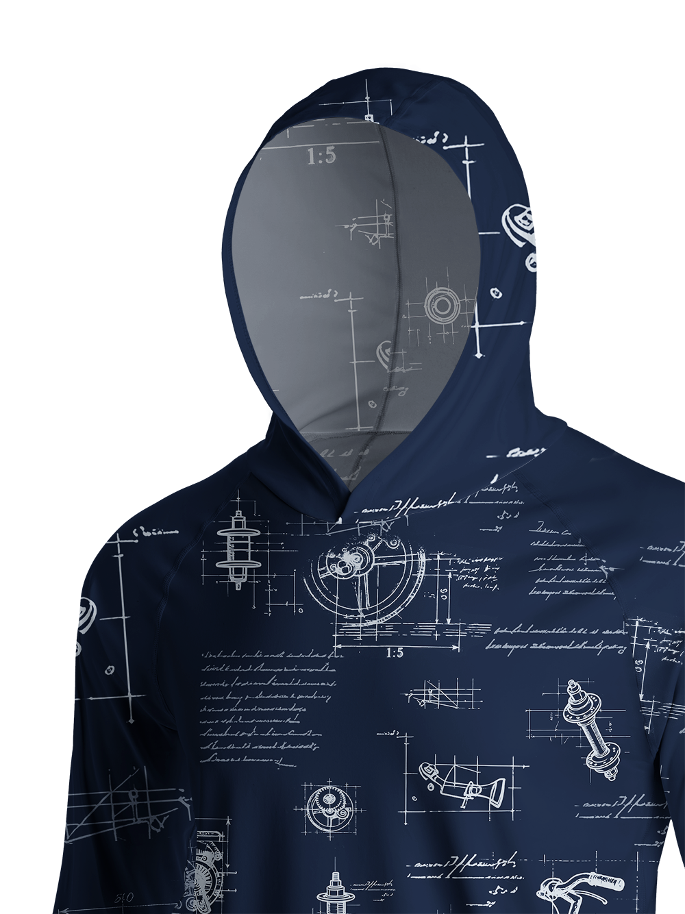Orionride Bicycle Sketch Long Sleeve Cycling Hoodie Shirt
