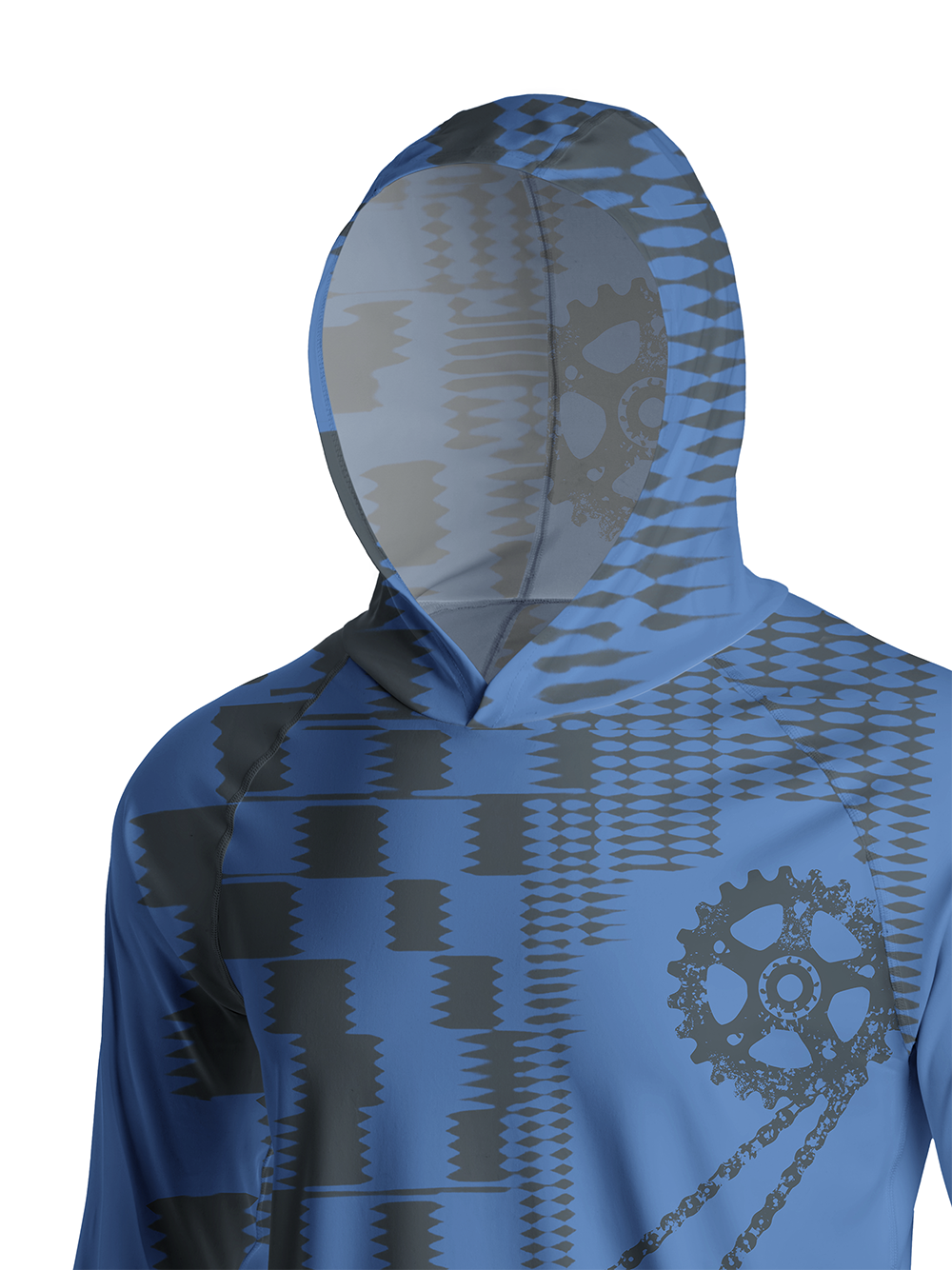 Orionride Corrugated Parts Long Sleeve Cycling Hoodie Shirt