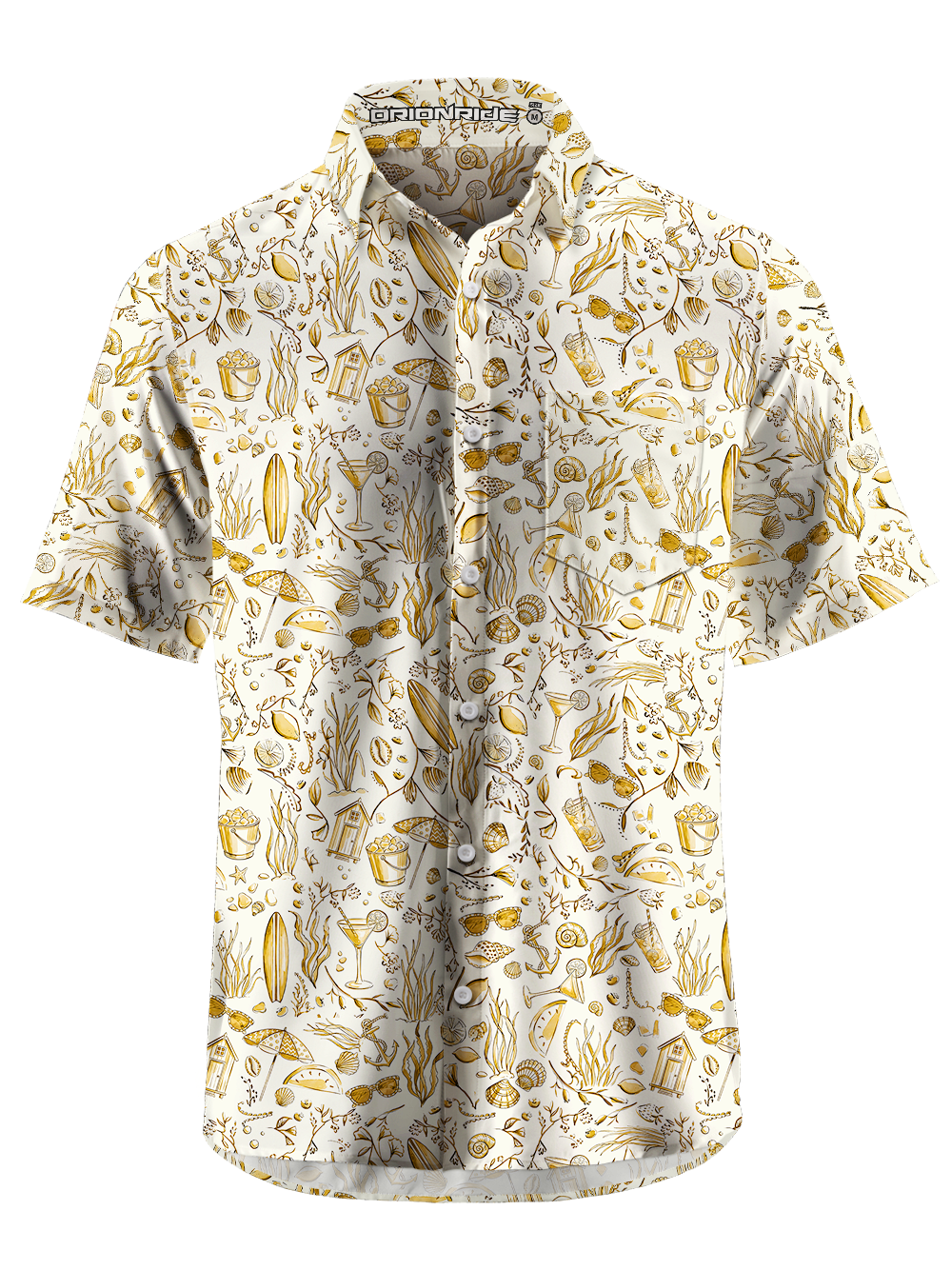 Orionride Ocean Picture Book Zipper Pockets Ultra Lightweight Short Sleeves Gravel Shirt