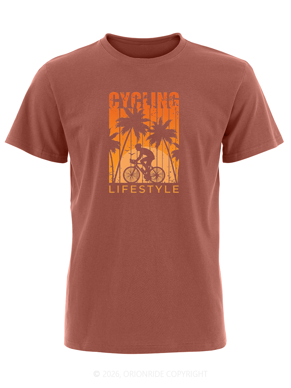 Orionride Palm Tree Silhouette Short Sleeves Bike T-Shirt