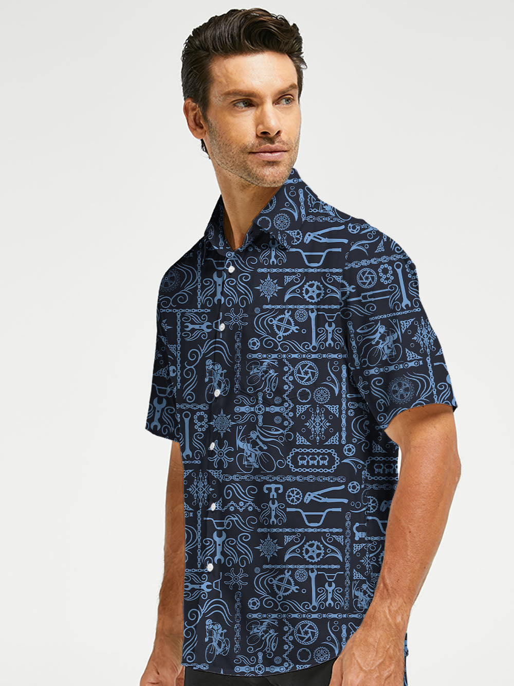 Orionride Mysterious Totem Zipper Pockets Ultra Lightweight Short Sleeves Gravel Shirt