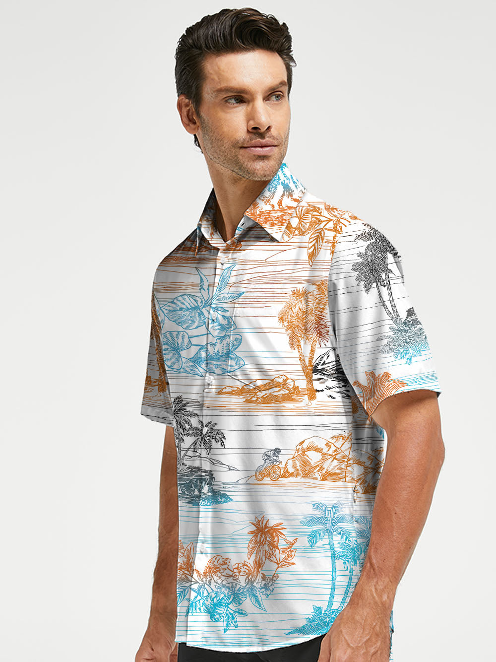 Orionride Dream Island Zipper Pockets Ultra Lightweight Short Sleeves Gravel Shirt
