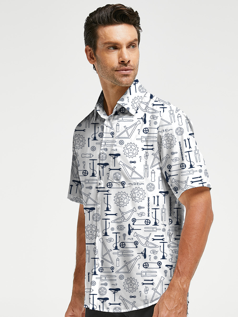 Orionride Line Drawing Parts Ultra Lightweight Short Sleeves Hawaiian shirt