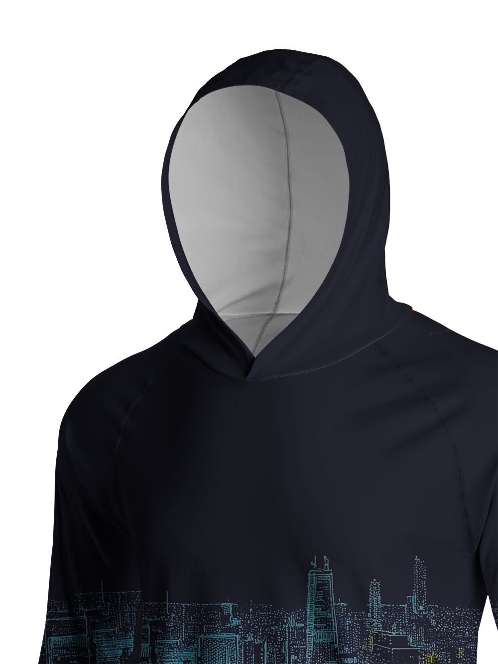 Orionride City Night View Long Sleeve Cycling Hoodie Shirt