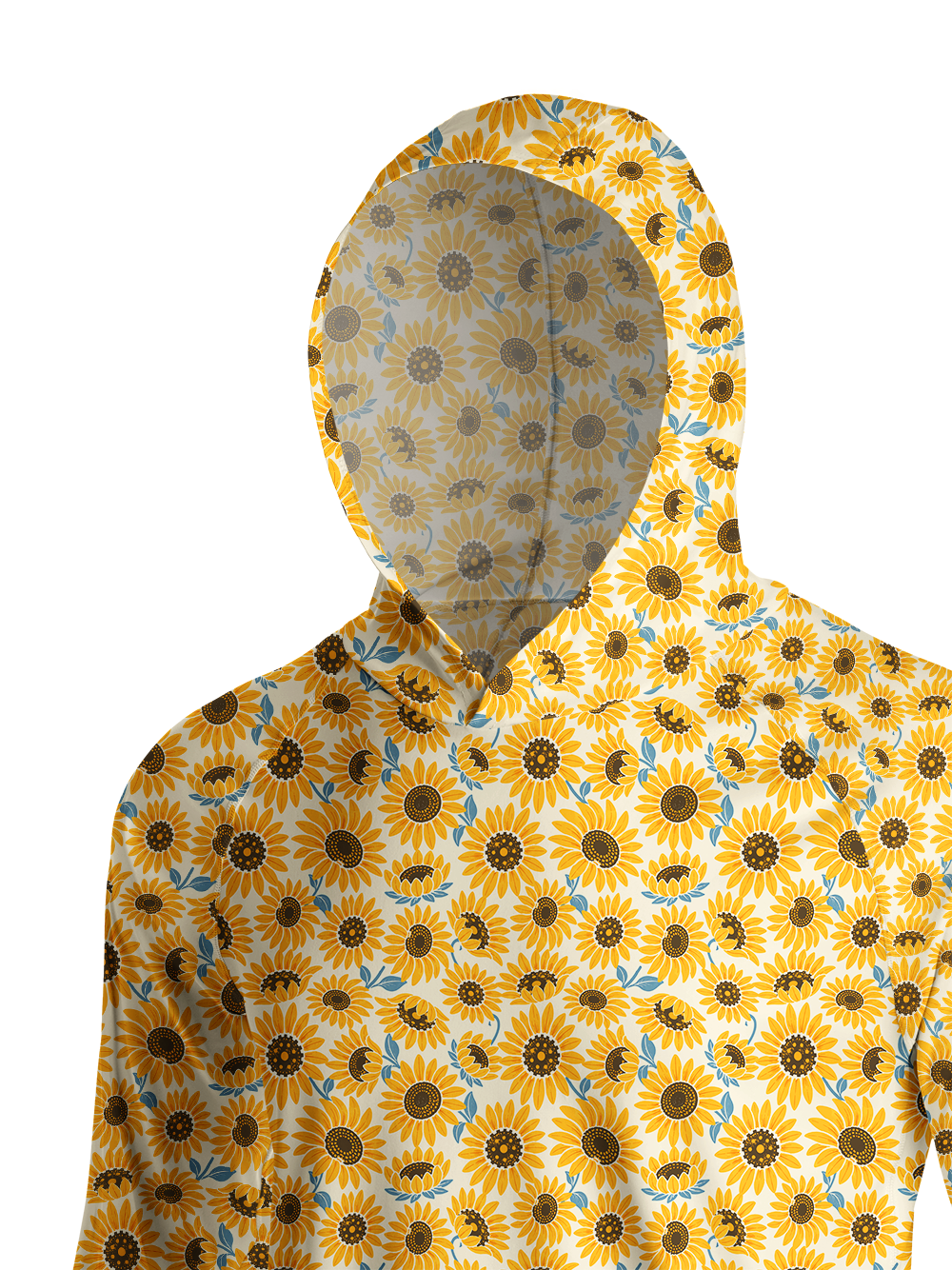 Orionride Sunflower Field Long Sleeve Cycling Hoodie Shirt