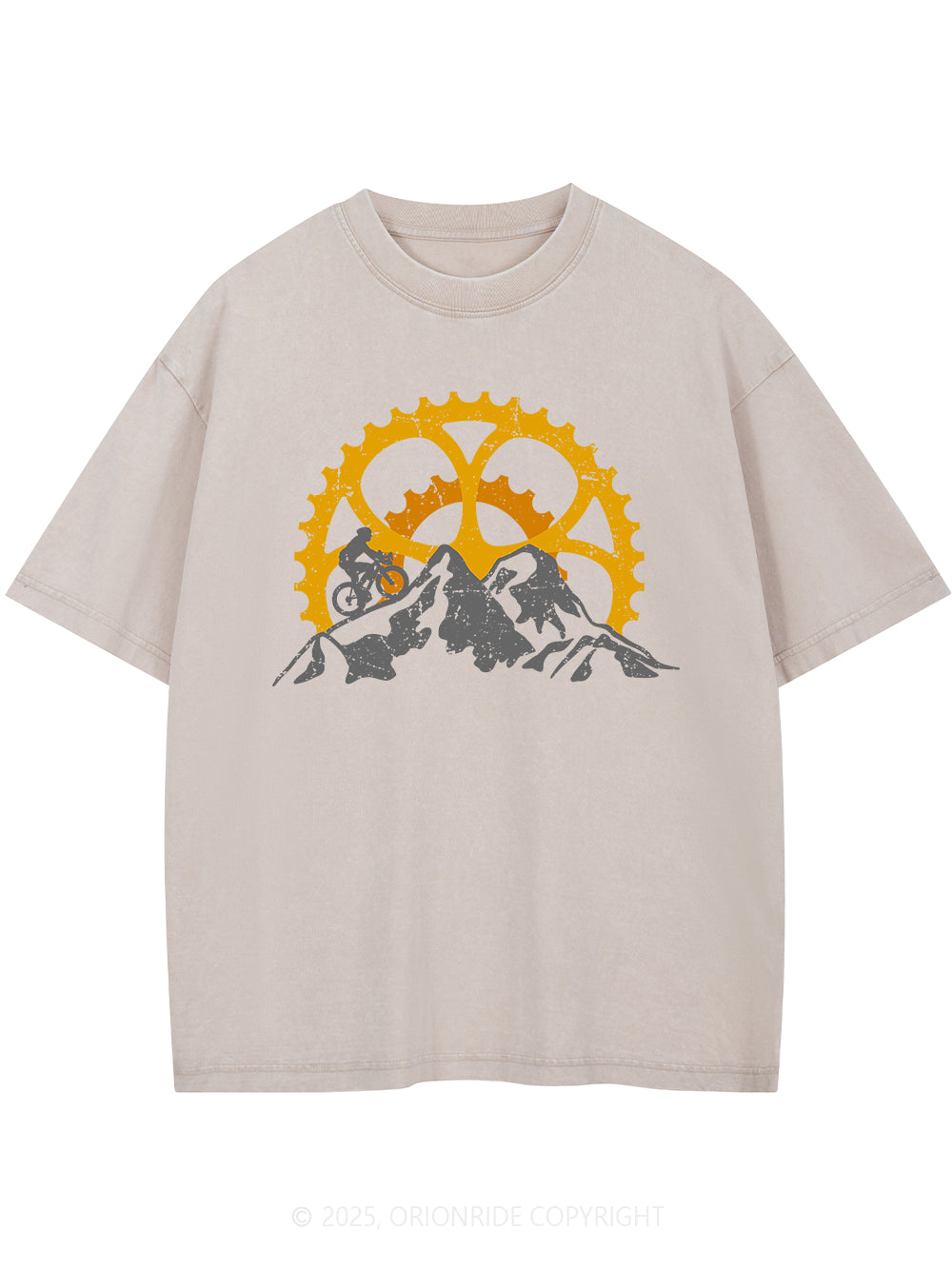 Orionride Gearwheal Short Sleeves Bike Washed T-Shirt