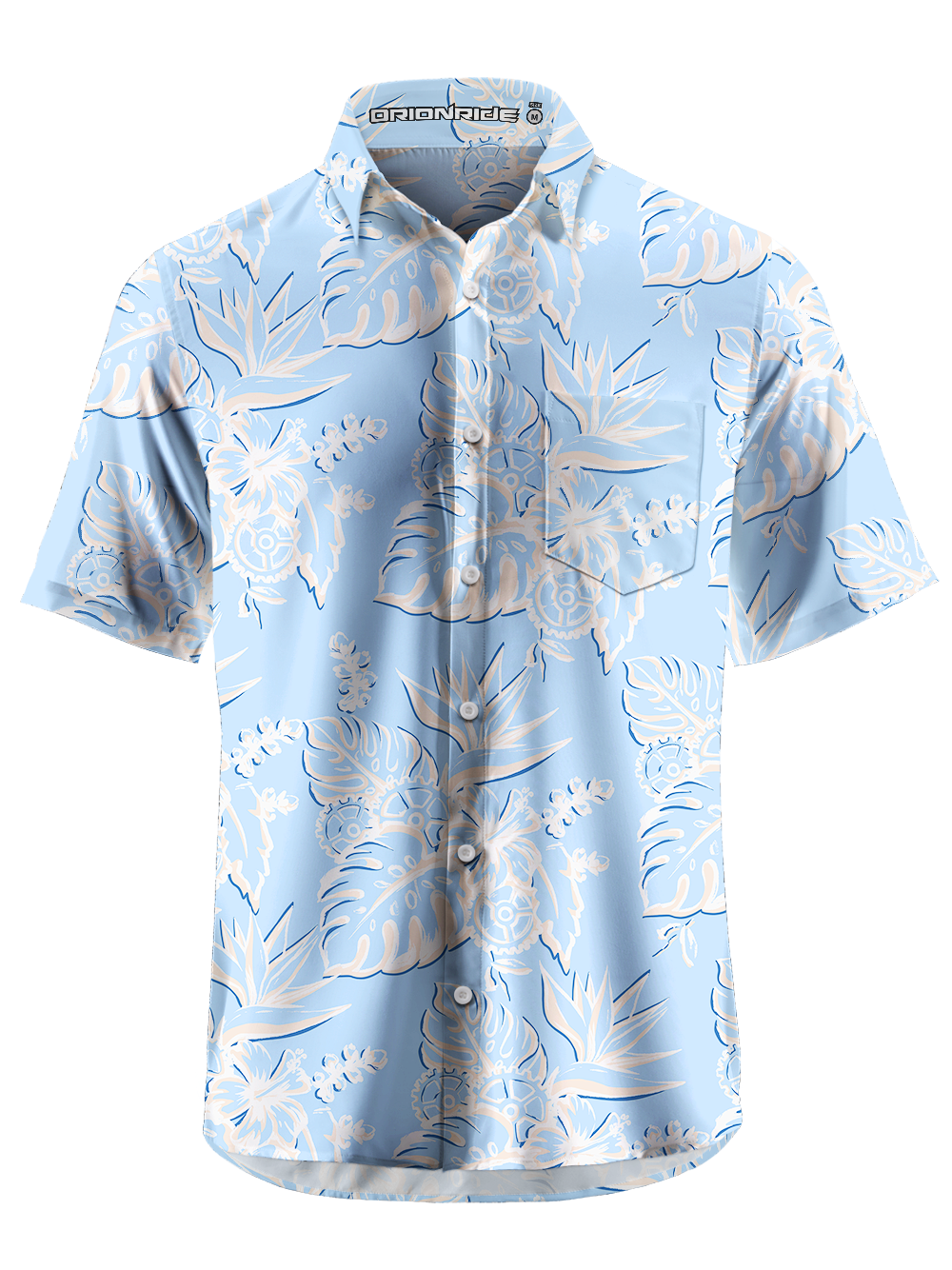 Orionride Tropical Rainforest Zipper Pockets Ultra Lightweight Short Sleeves Gravel Shirt