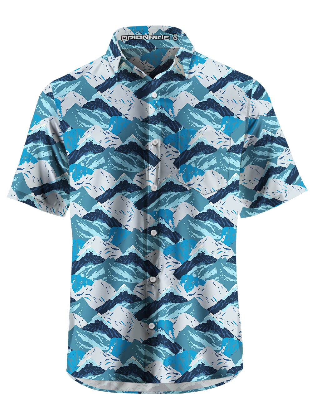 Orionride Geometric Mountains Zipper Pockets Ultra Lightweight Short Sleeves Gravel Shirt
