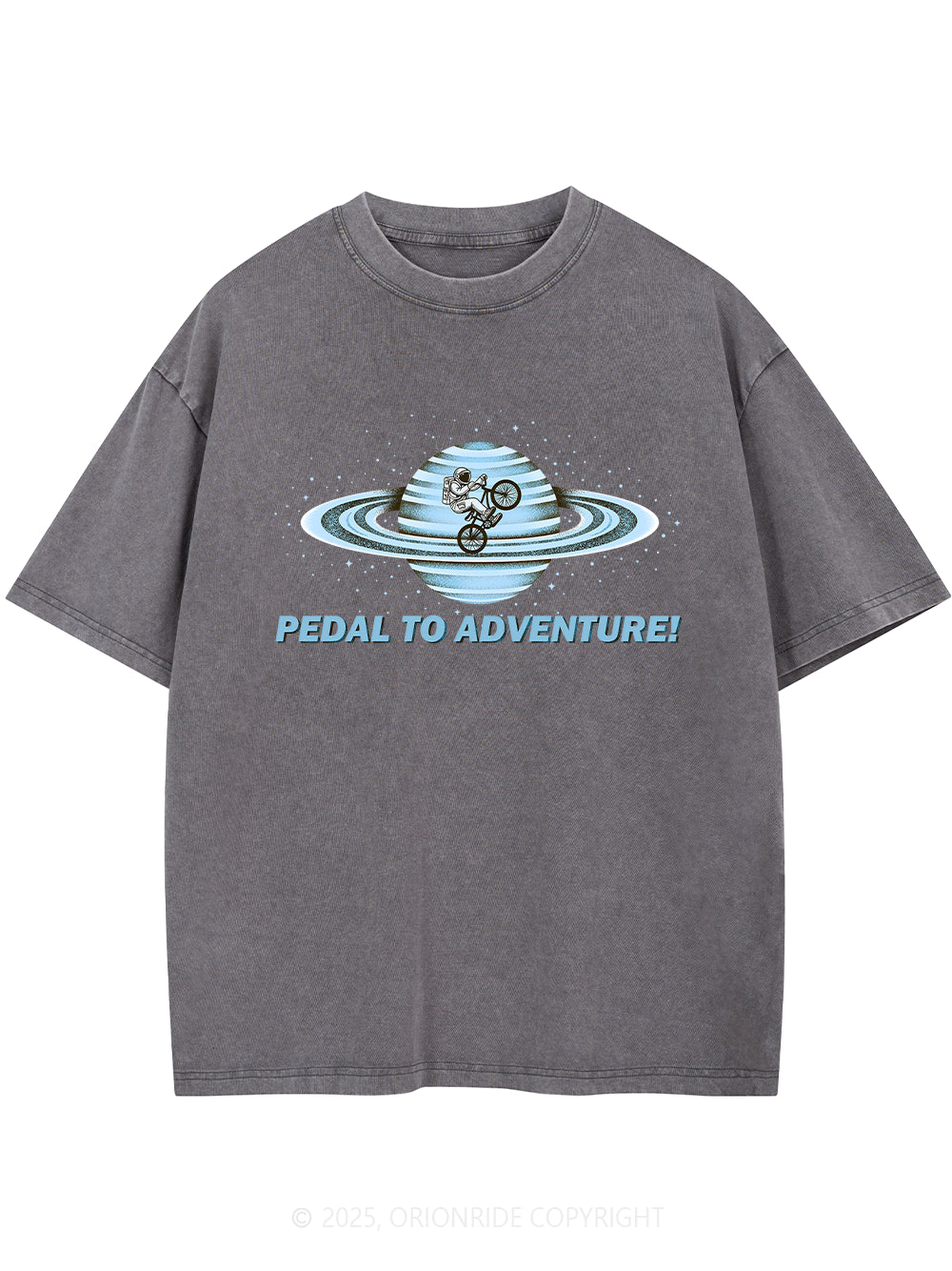 Orionride Space Cycling Short Sleeves Bike Washed T-Shirt