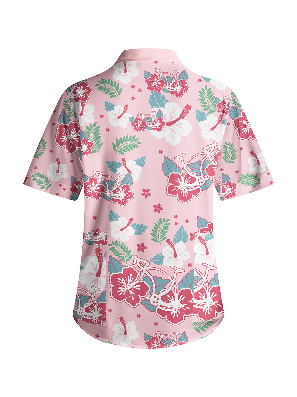 Orionride Hibiscus Bicycle Zipper Pockets Ultra Lightweight Short Sleeves Women's Gravel Shirt