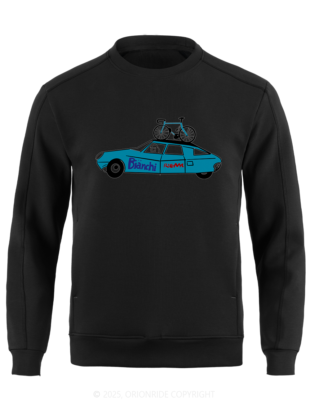 Orionride Blue Car Long Sleeve Bike Sweatshirt