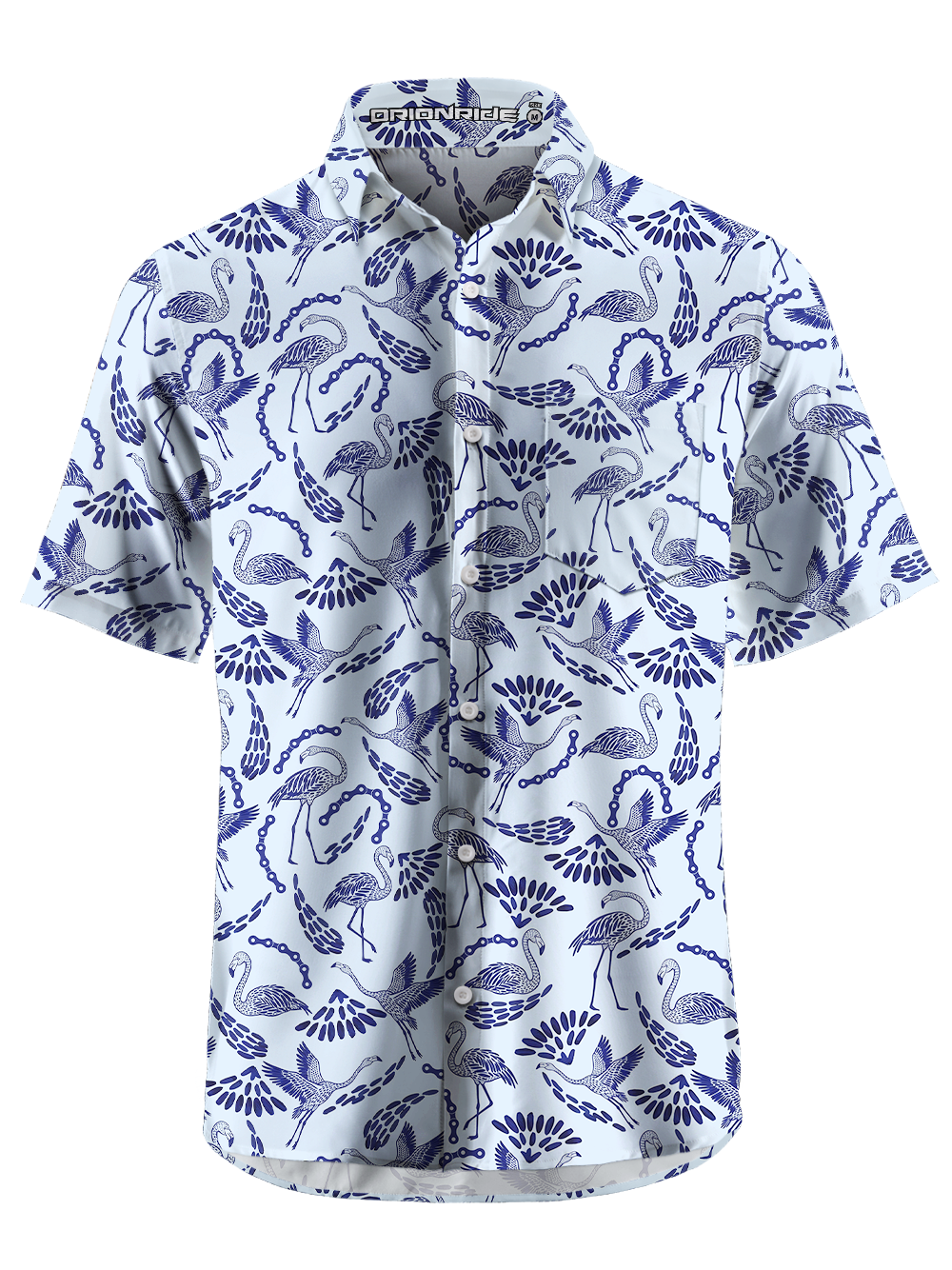 Orionride Flamingo Tail Feathers Zipper Pockets Ultra Lightweight Short Sleeves Gravel Shirt