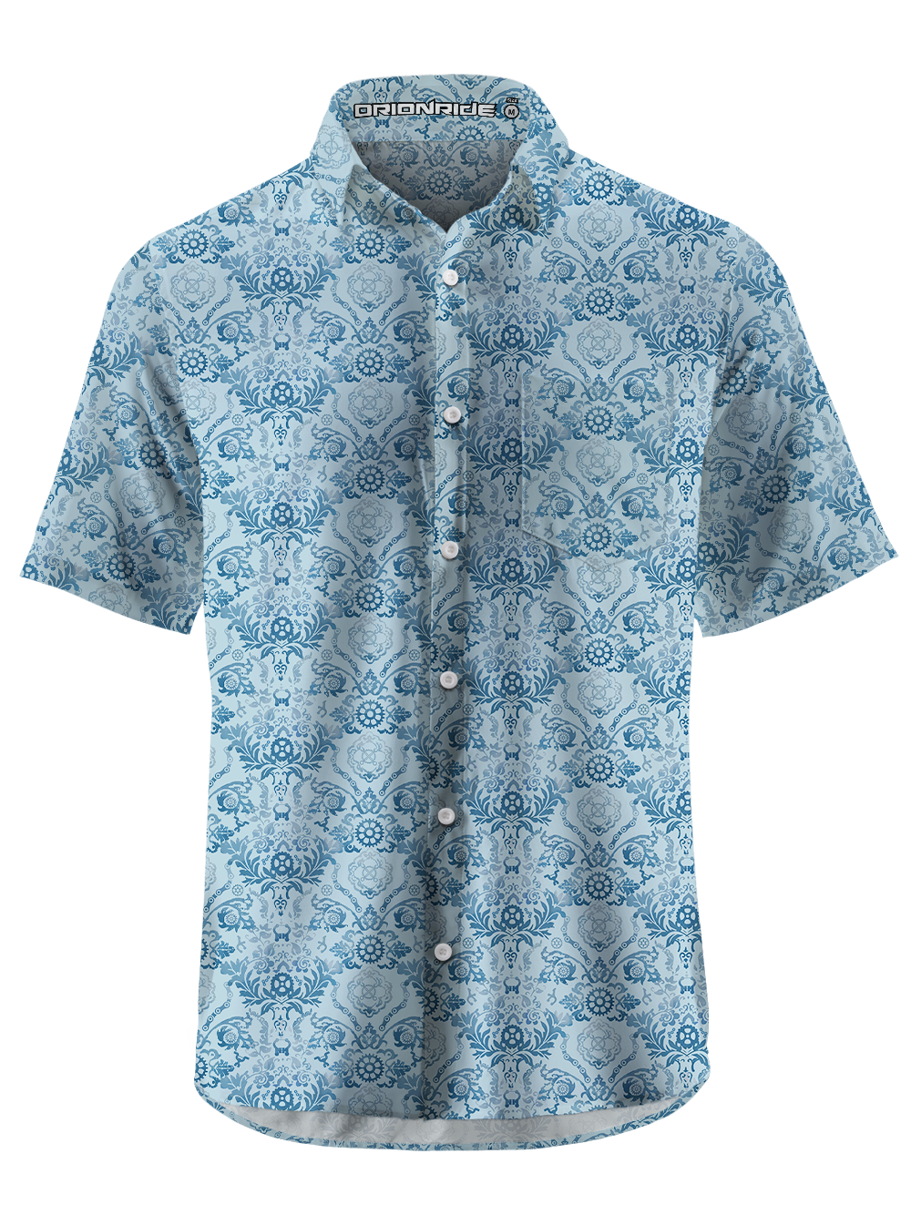 Orionride Chain Gear Flower Zipper Pockets Ultra Lightweight Short Sleeves Gravel Shirt