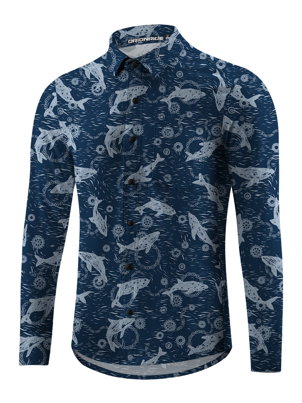 Orionride Dolphin Game Men's Stretchy Breathable Long Sleeve Gravel Shirt