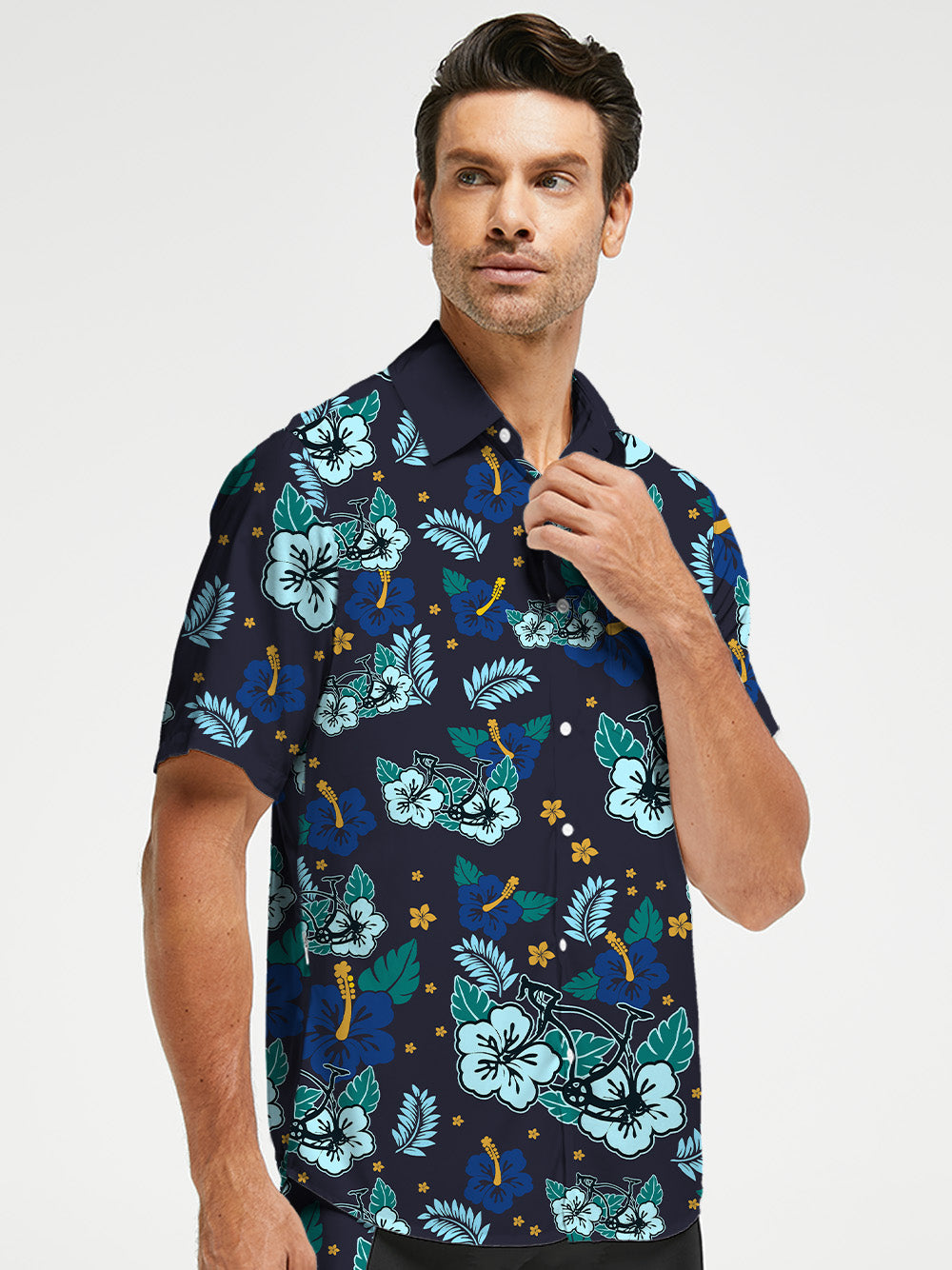 Orionride Hibiscus Bicycle Zipper Pockets Ultra Lightweight Short Sleeves Gravel Shirt