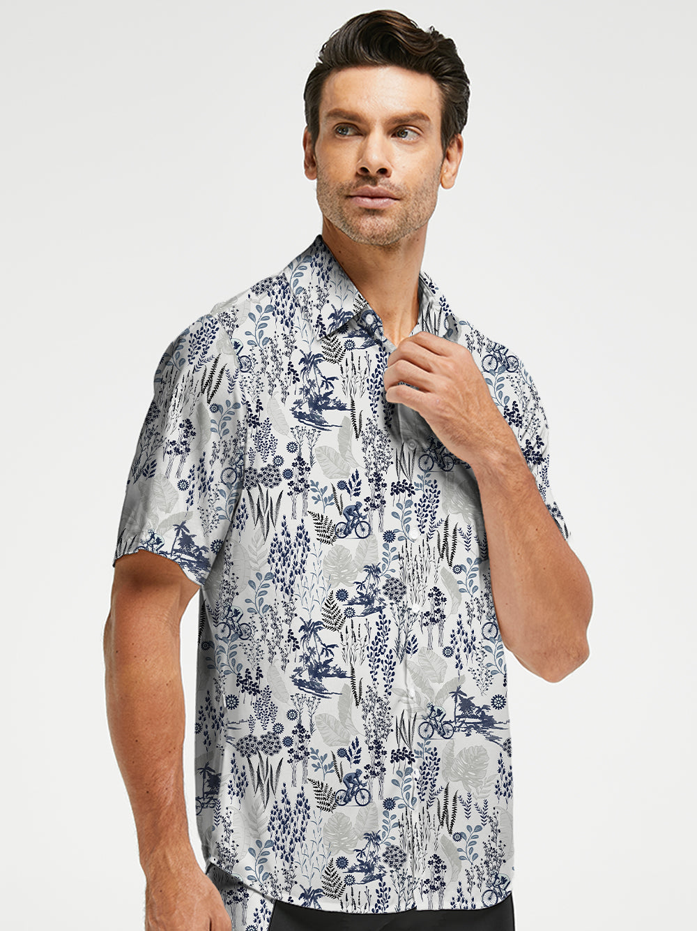 Orionride Dense Forest Zipper Pockets Ultra Lightweight Short Sleeves Gravel Shirt