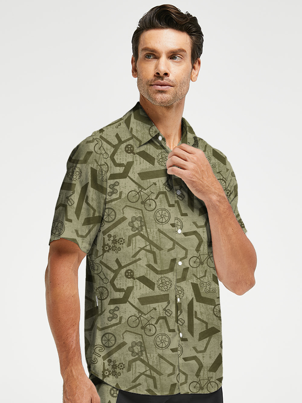 Orionride Geometric World Zipper Pockets Ultra Lightweight Short Sleeves Gravel Shirt