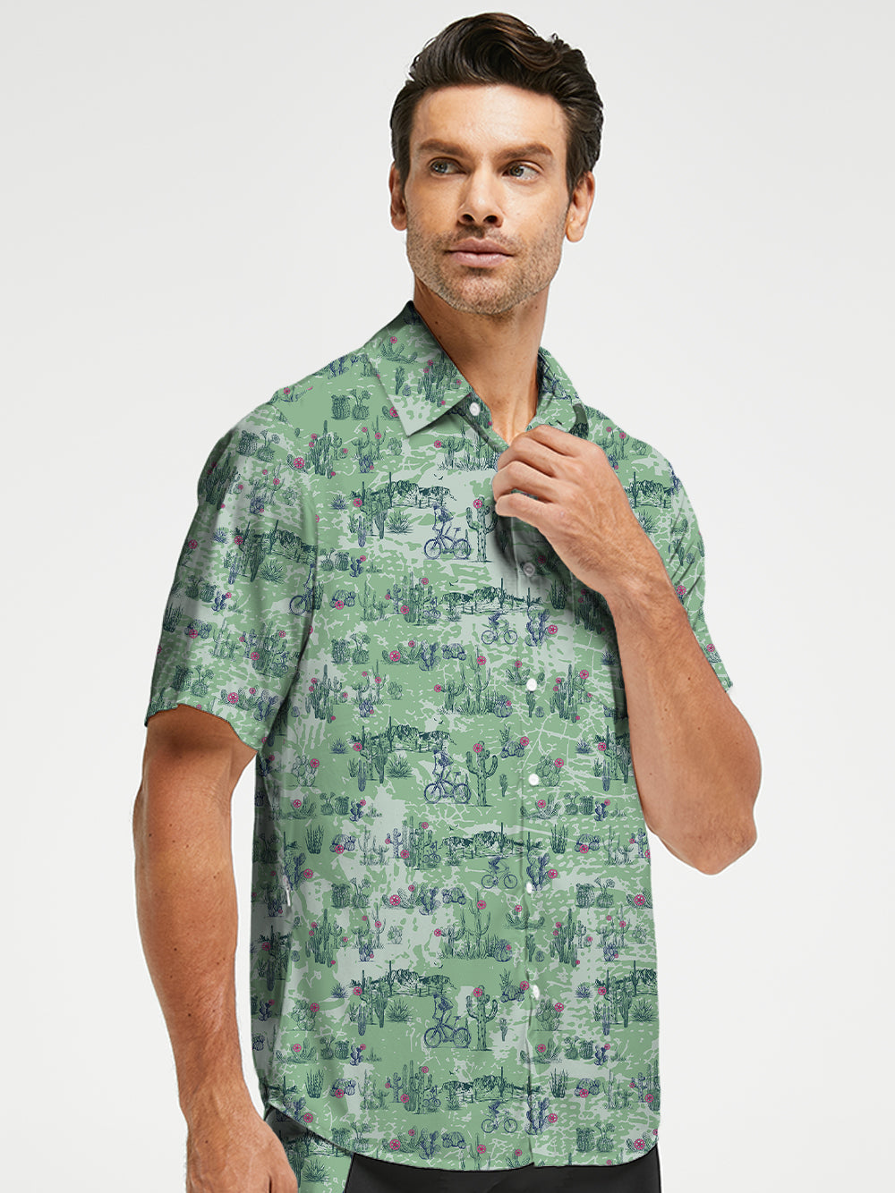 Orionride Dense Cactus Zipper Pockets Ultra Lightweight Short Sleeves Gravel Shirt
