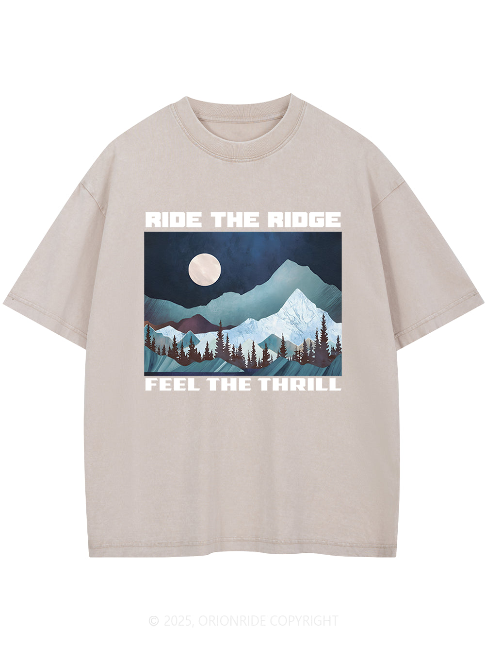 Orionride Night Forest Short Sleeves Bike Washed T-Shirt