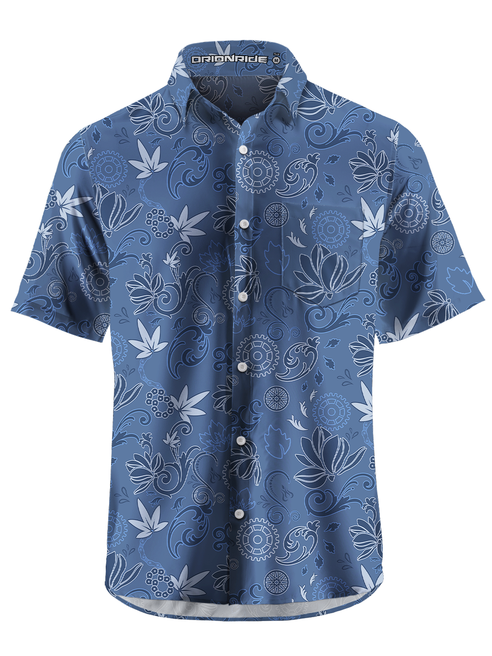 Orionride Leaves Fall Zipper Pockets Ultra Lightweight Short Sleeves Gravel Shirt