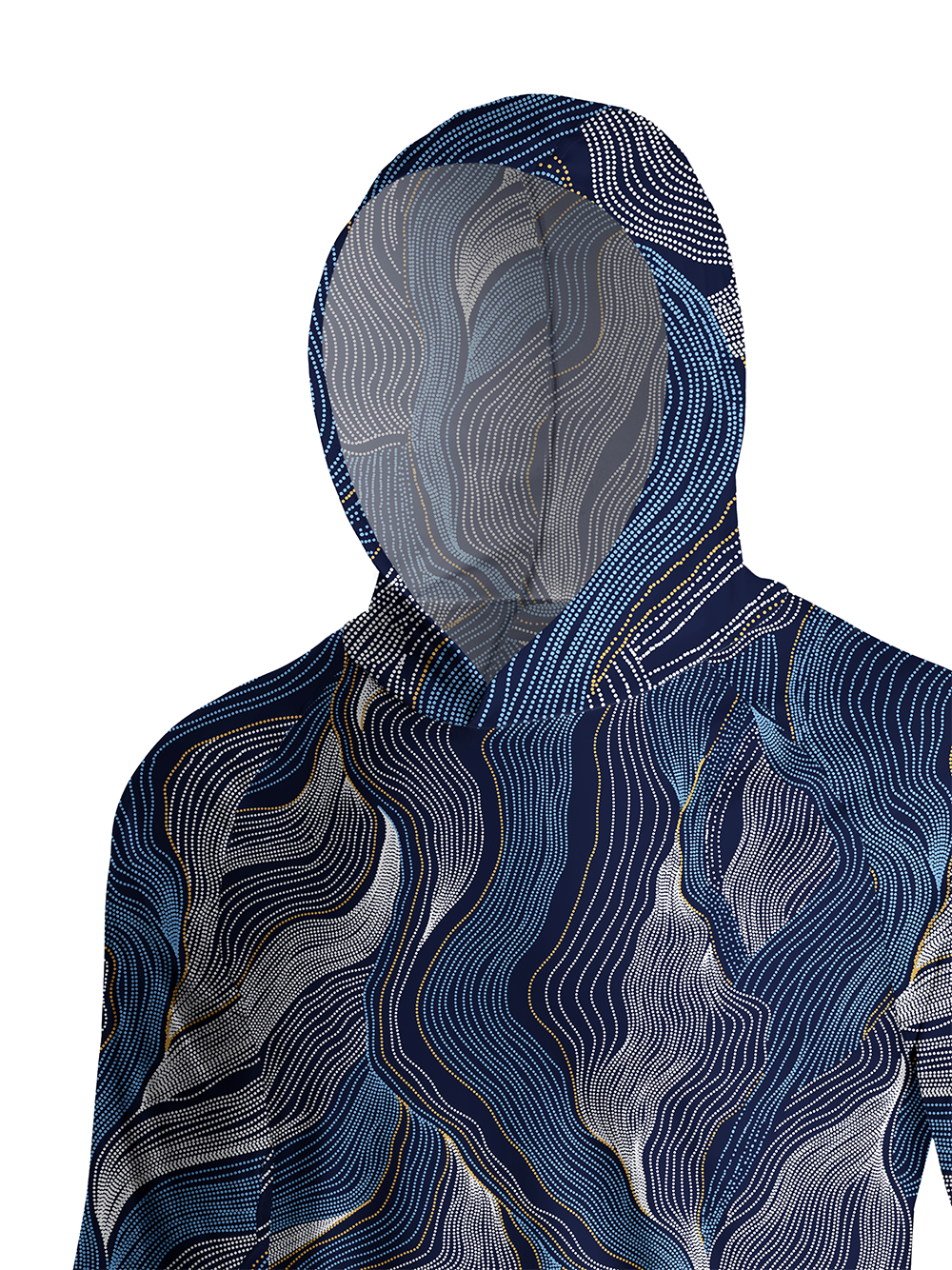 Orionride Fine Contour Lines Long Sleeve Cycling Hoodie Shirt