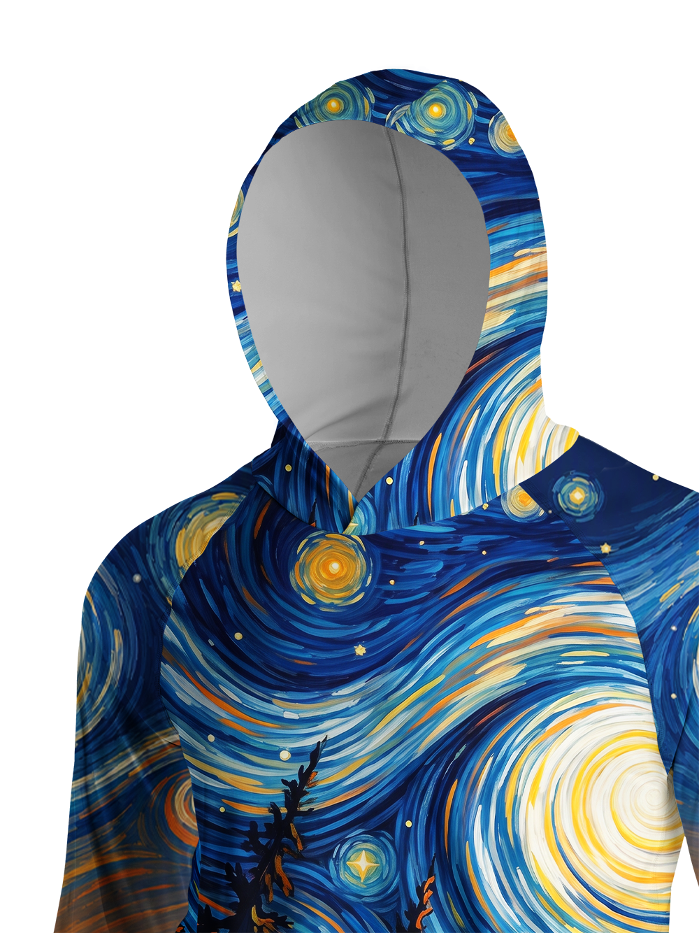 Orionride Swirling Celestial Pulse Long Sleeve Cycling Hoodie Shirt