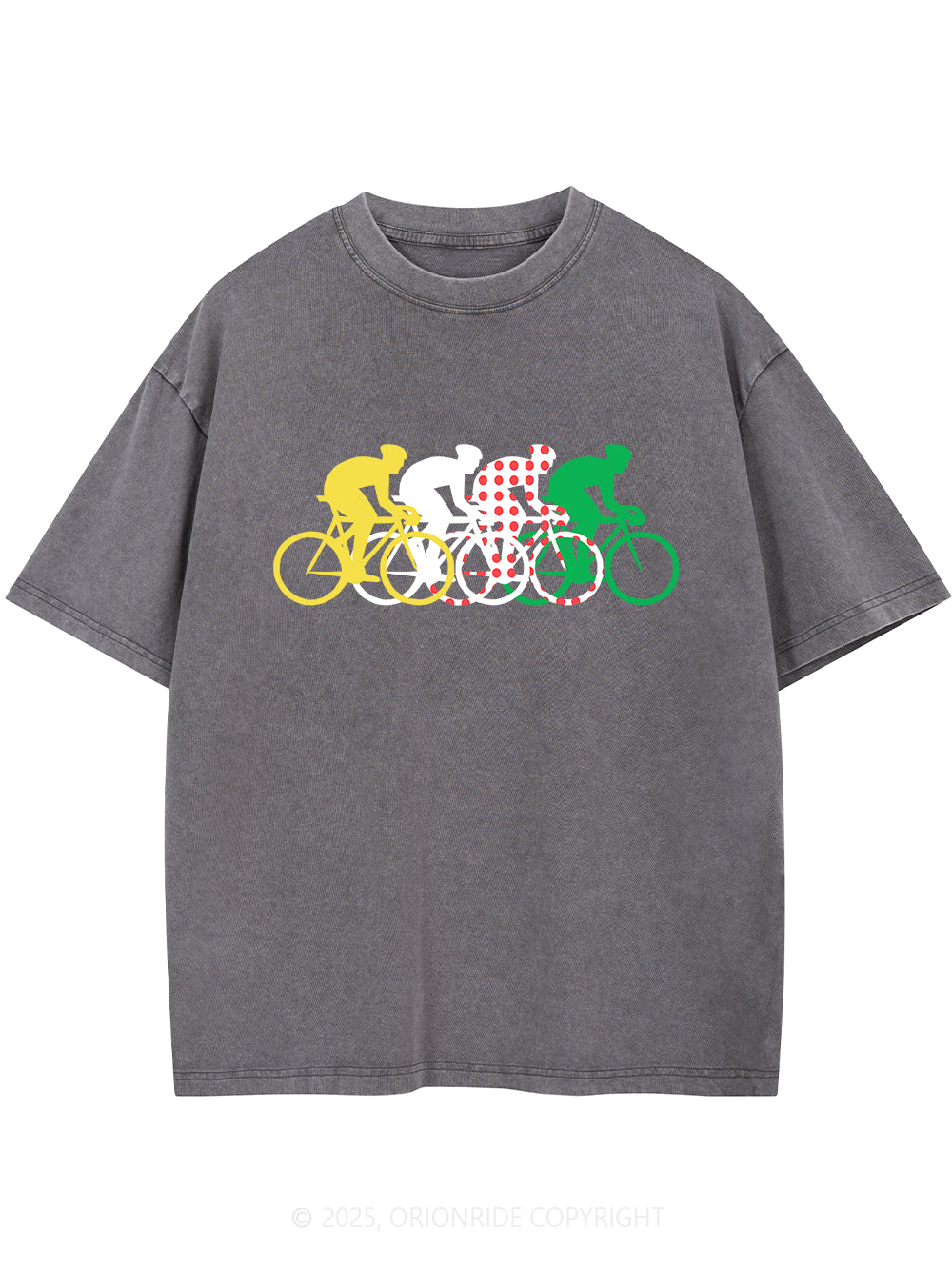 Orionride Cyclist Road Short Sleeves Bike Washed T-Shirt