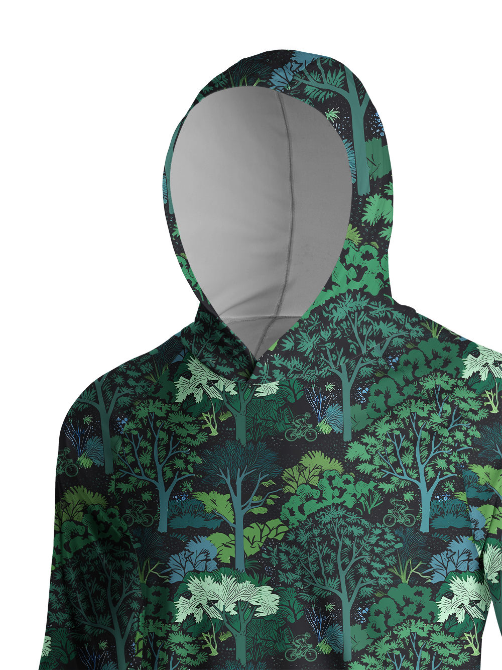 Orionride A Lush Forest Long Sleeve Cycling Hoodie Shirt