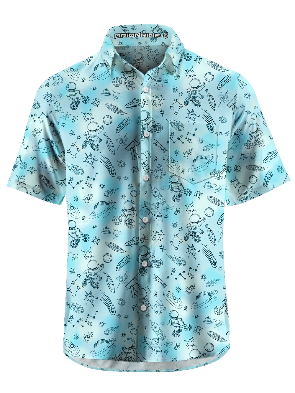 Orionride Space Exploration Zipper Pockets Ultra Lightweight Short Sleeves Gravel Shirt