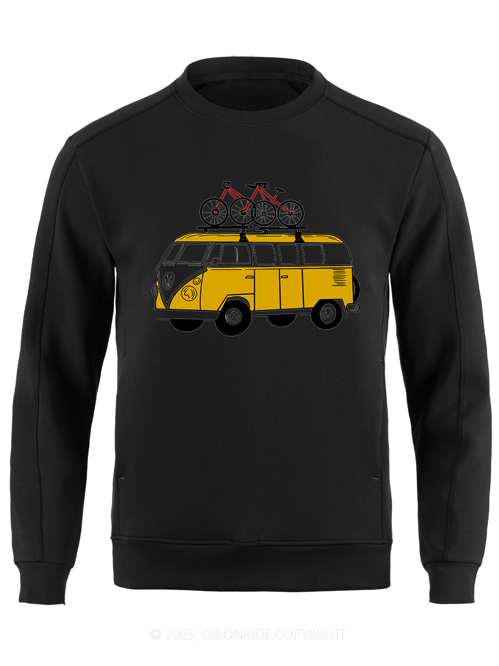 Orionride Yellow Bus Long Sleeve Bike Sweatshirt