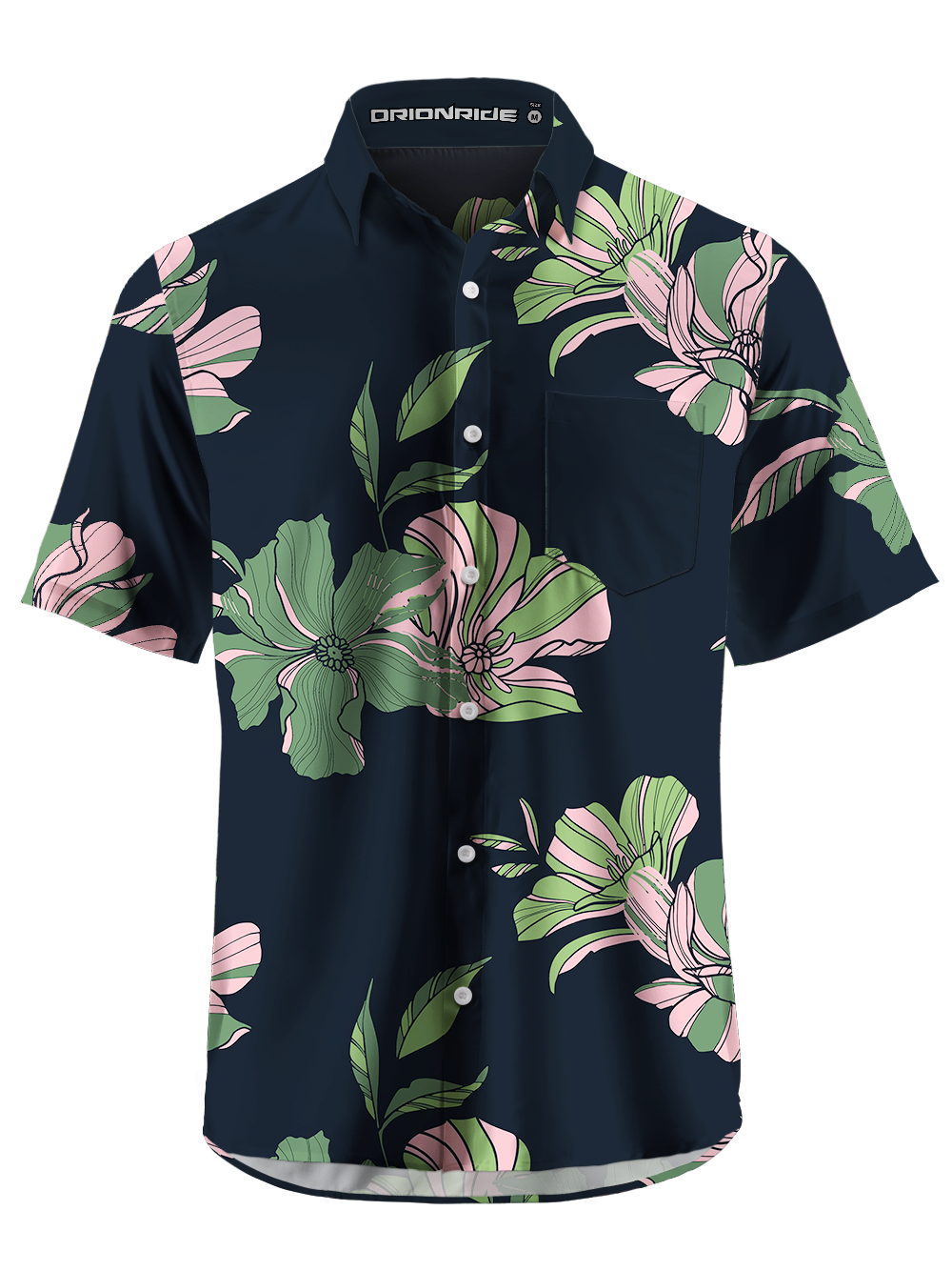 Orionride Artistic Leaf Zipper Pockets Ultra Lightweight Short Sleeves Gravel Shirt