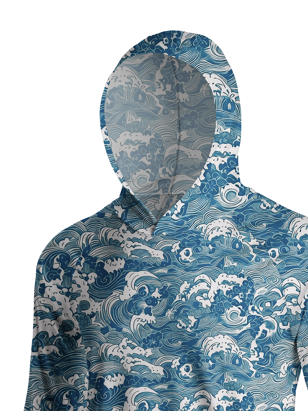 Orionride Sea Waves Long Sleeve Cycling Hoodie Shirt