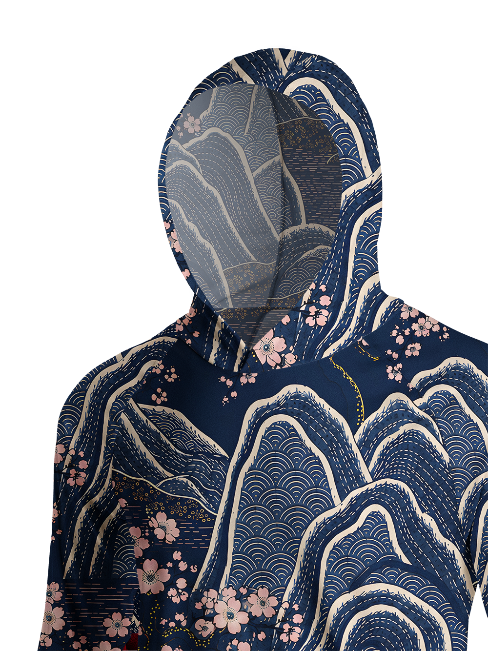 Orionride Sakura Night Landscape Long Sleeve Cycling Hoodie Shirt