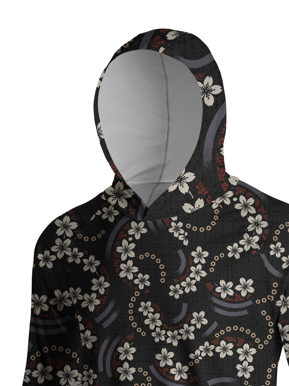 Orionride Sakura Pattern Long Sleeve Cycling Hoodie Shirt