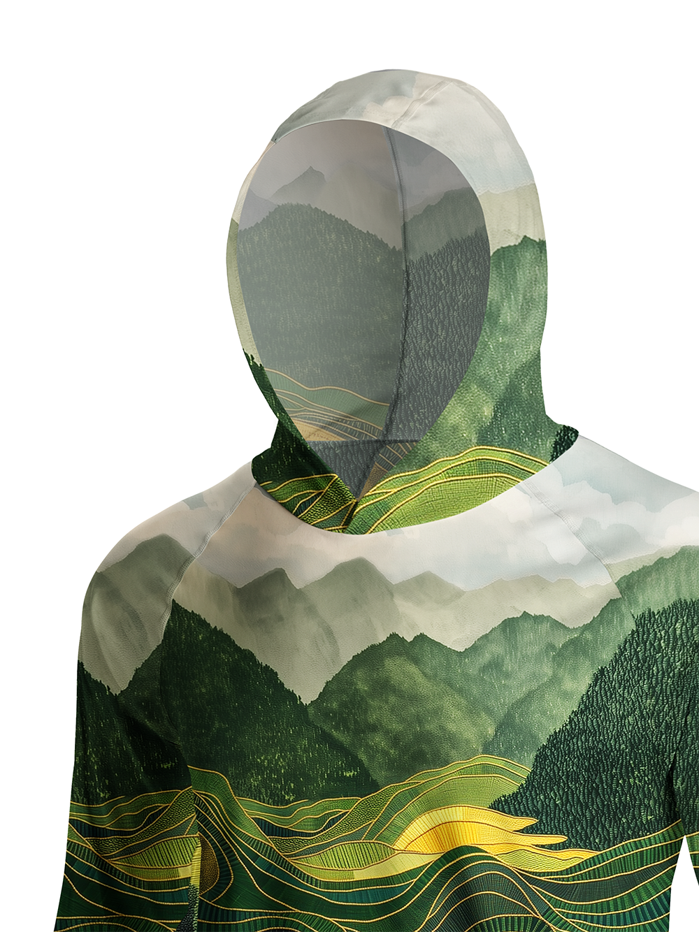 Orionride Field Scenery Long Sleeve Cycling Hoodie Shirt