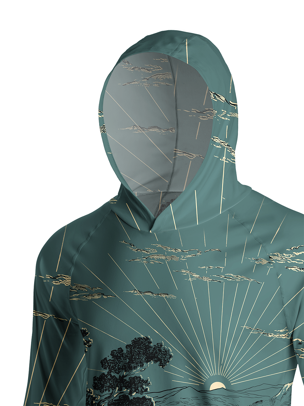 Orionride The Rising Sun Long Sleeve Cycling Hoodie Shirt