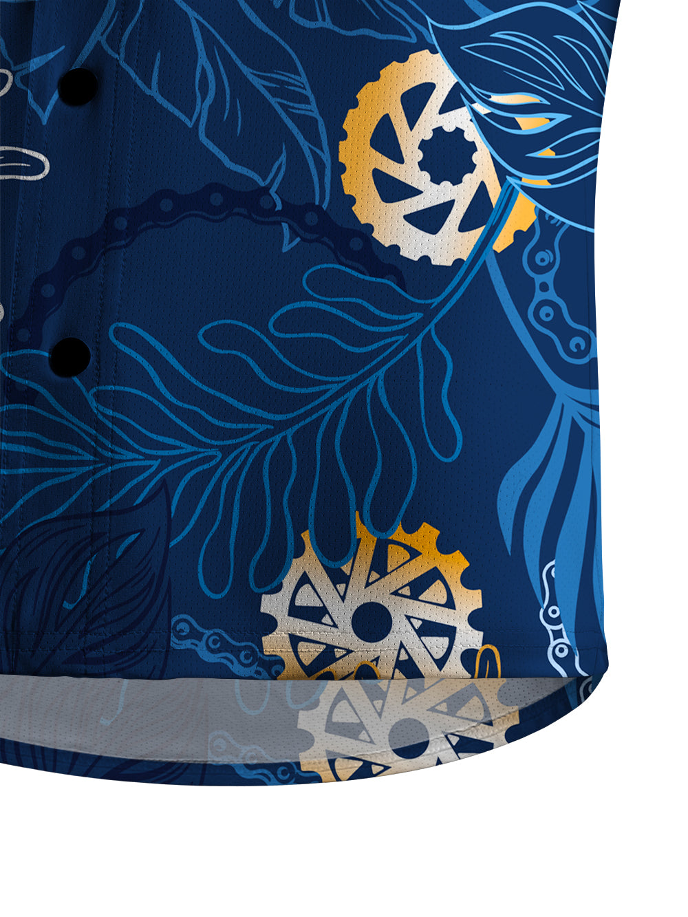 Orionride Watercolor Leaves Men's Stretchy Breathable Long Sleeve Gravel Shirt