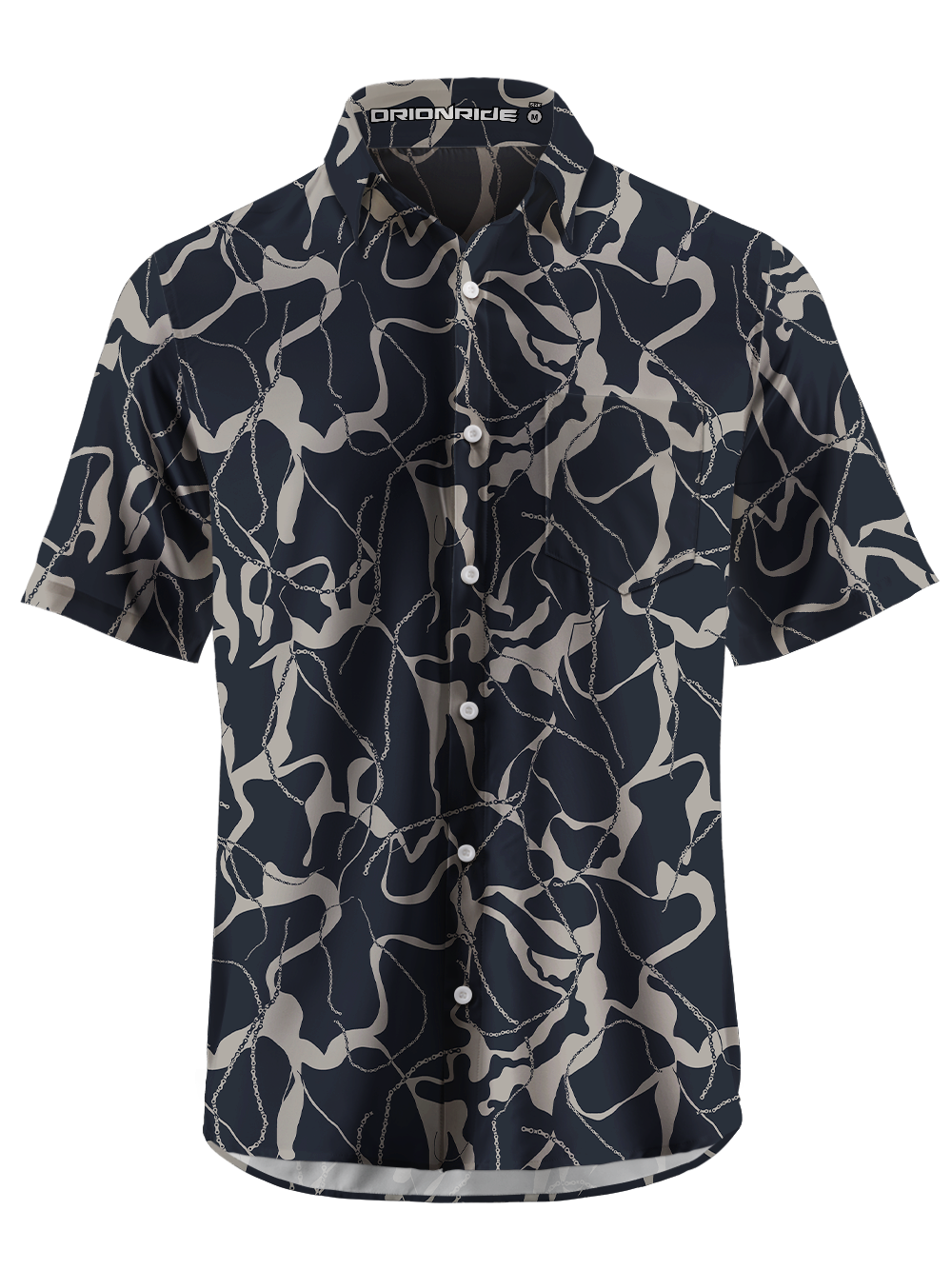 Orionride Ink Chain Zipper Pockets Ultra Lightweight Short Sleeves Gravel Shirt